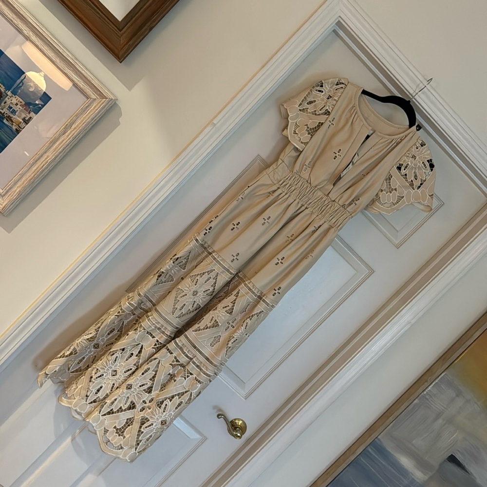Beautiful cream, faux, leather dress from Anthropologie! Never worn!